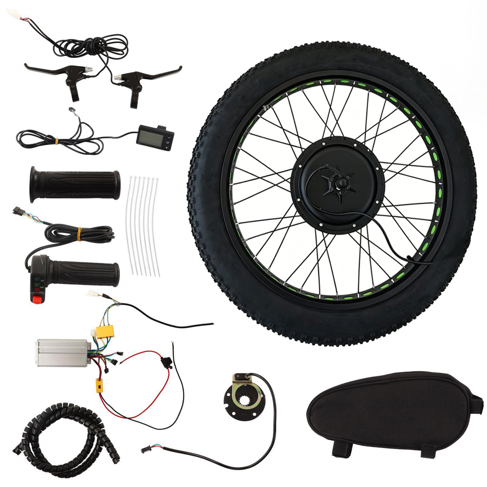 Fat Tire Electric Bike Conversion Kit 1500W - 48V 1500W E-Bike Front Wheel Conversion