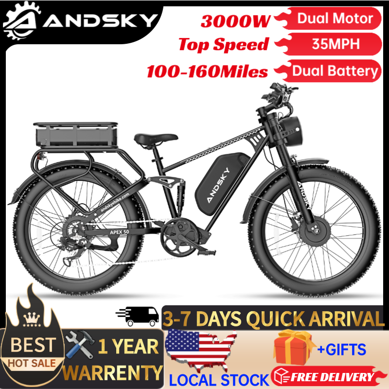 Torque Sensor Mid Drive Motor Kit - ANDSKY Apex50 AWD Electric Bike 3000W