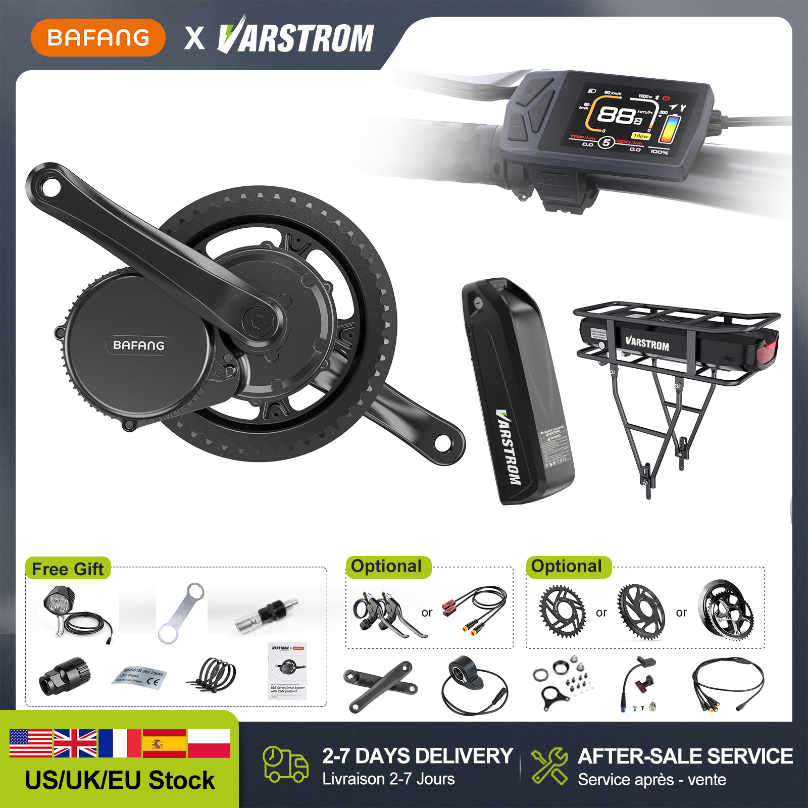 [US Direct] BAFANG 48V 500W750 - Side Hung Mid Drive Motor Kit 评论和价格