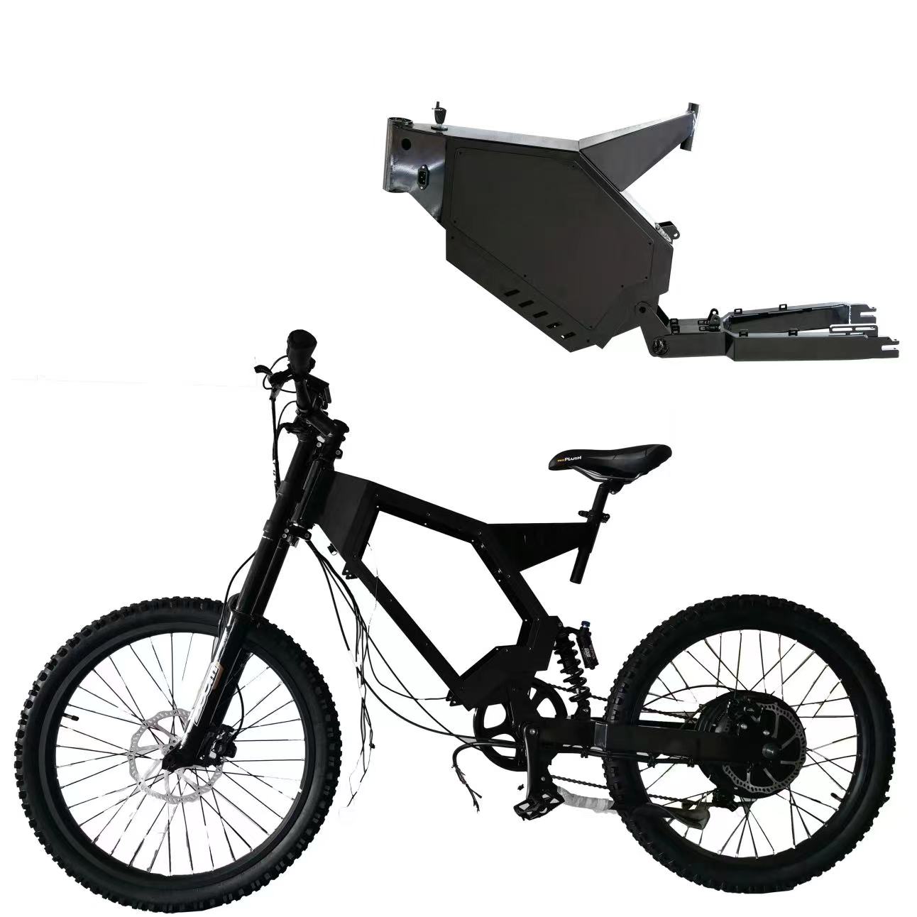 Electric Bike Steel Frame off  - 3000W Stealth Bomber Motor 评论和价格